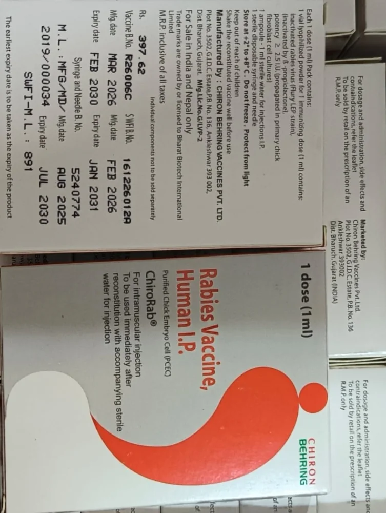ChiroRab rabies vaccine product boxes