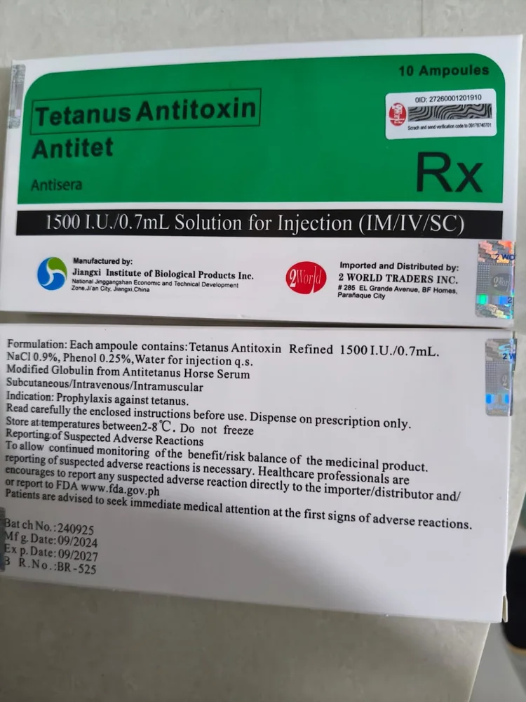 Tetanus Antitoxin Antitet product box